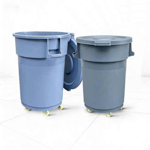 Large Capacity Plastic Round Trash Can for Restaurants and Malls