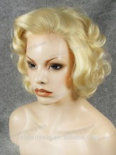 Wholesale platium blonde curly synthetic wigs lace front box braid wig