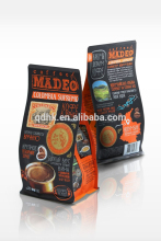 Quad seal square bottom bag, Square bottom kraft paper bag, Quad seal kraft paper square bottom coffee bag