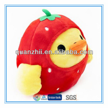 Cute duck stuffed strawberry plush toy