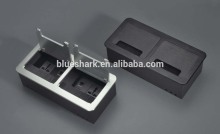 Brushed clamshell flip open desktop power Socket