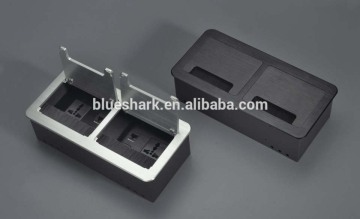 Brushed clamshell flip open desktop power Socket