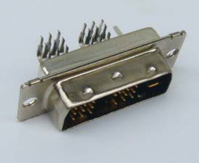 DVI 18+1 Male Angle DIP Type Connector