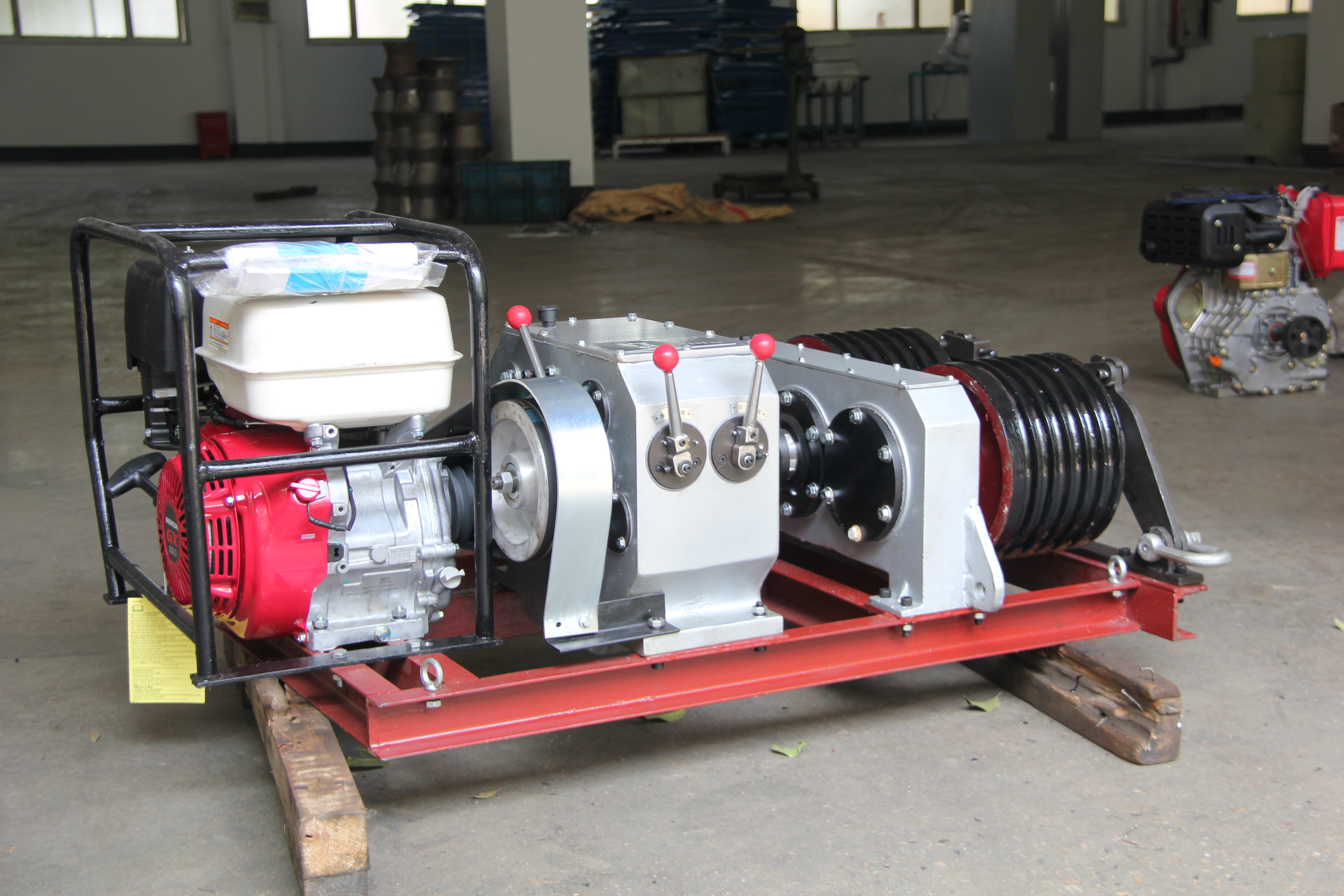 5-টন ডাবল ড্রাম মোটর চালিত গ্রাইন্ডার (বেল্ট ড্রাইভ)