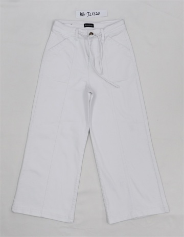 Wholesale White Strappy Denim Trousers