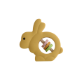 Baby Bunny Silicone Teingting Toys Wood Rattles Ring