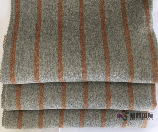Brown Vertical Stripe 100% Wool Fabric