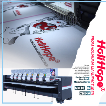 8-Head Industrial Computerized Embroidery Machine Supplier with Software