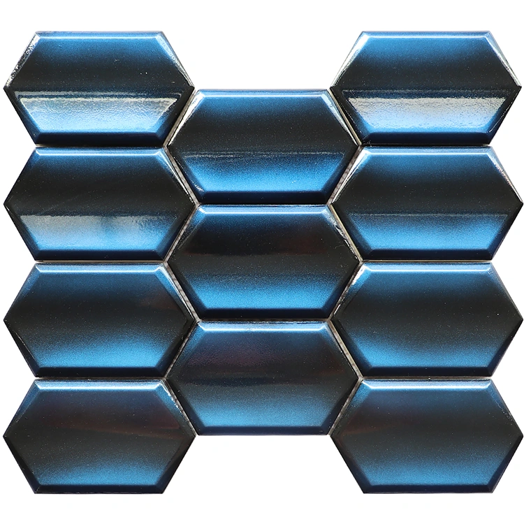 3D Blue Concrete Interior Wall Mosaic Tiles New Cement Mosaic Tiles