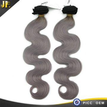 Popular Peruvian Human Hair Body Wave Ombre Silver Grey Bulk Remy Hair