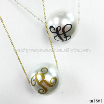 Perfect Pearl Initial Monogram Necklaces