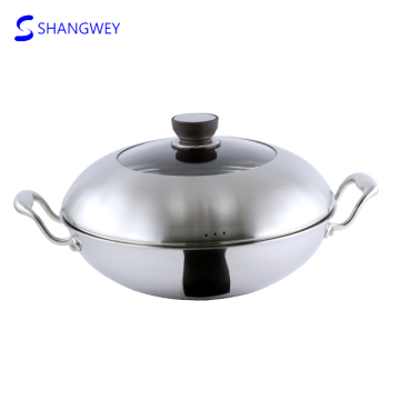 Durable Triply Stainless Steel Nonstick Frying Wok