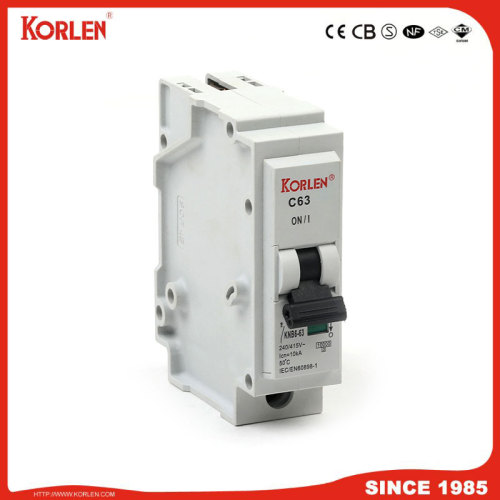 Disjoncteur de circuit miniature 10ka 63a ce KNB6-63 1P