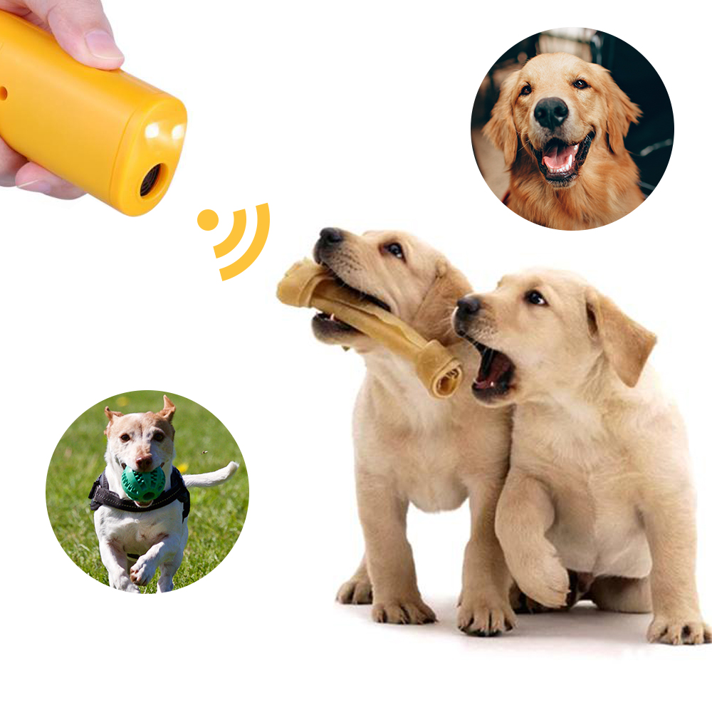 Pet Dog Repeller Anti Barking Stop Bark Training Device Trainer LED Ultrasonic 3in1 Anti Barking Ultrasonic