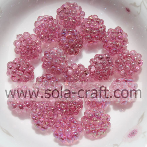 Wholesale Transparent Acrylic Rhinestone Berry Beads with Hole