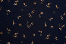 Black Background Double Deer Pattern Printed Fabrics