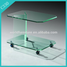 bent tempered glass coffee table/side table