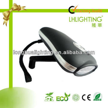 LED Rechargeable hand crank led torch light