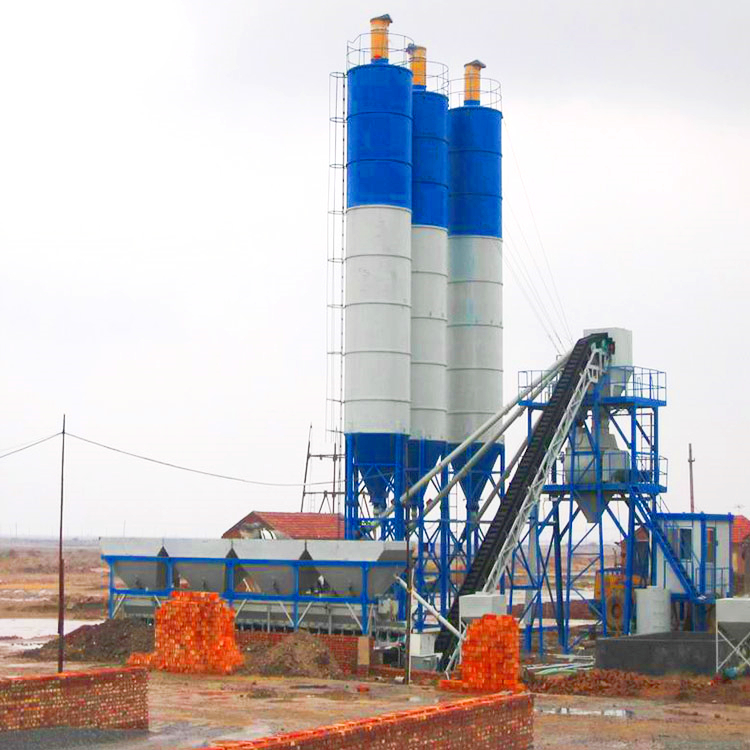 Uzbekistan precast small 60m3 concrete batching plant