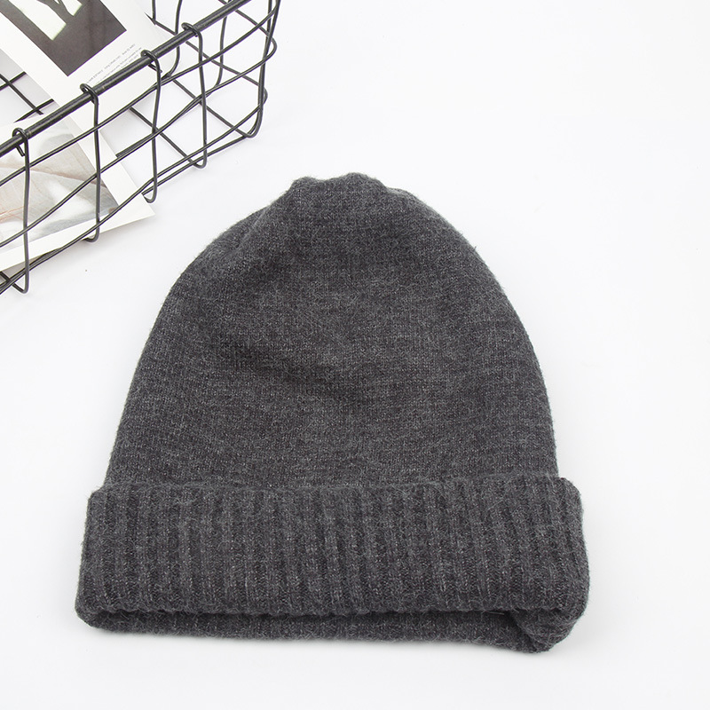 South Korean knitted hat men's woollen pure handmade winter hat women fashion warm head cap (4)