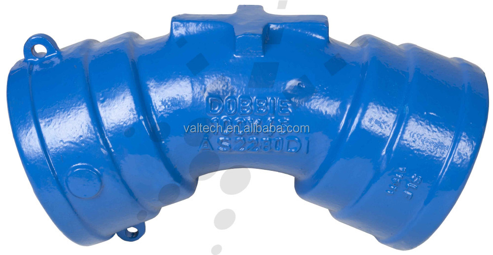 ductile iron double socket 22.5 degree bend for DI pipe with good price