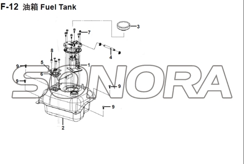 F-12 Serbatoio carburante XS150T-8 CROX per SYM Spare Part Top Quality