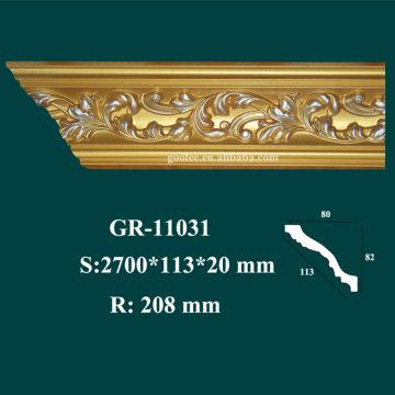 high quality waterproof PU decorative crown molding for interior ceilings