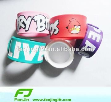 full color printed custom silicone slap bracelets