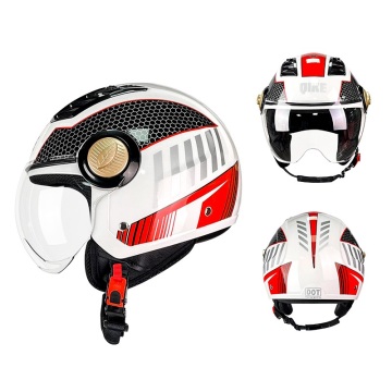 OEM Special Colorful Patterned Safety Helmet - Classic Retro 3/4 Motorcycle Helmet