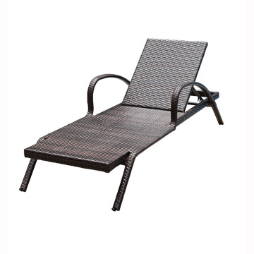 Beach Rattan Aluminum Folding Sun Lounger for Leisure Hotels