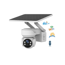 Solar Powered CCTV Camera with Two-Way Audio, Wireless Outdoor Security, 3MP Night Vision PTZ Dome