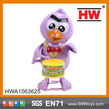 Funny 16CM Wind Up Drummer Bird Plastic Children Toy