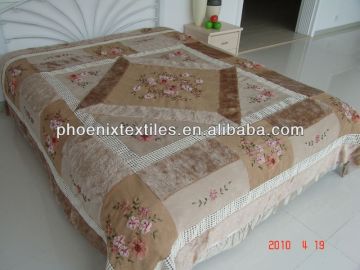 floral handmade applique work bedspreads