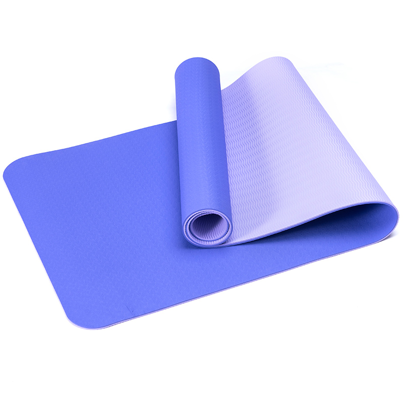 Custom tpe non-toxic non-slip durable Yoga Mat durable/latex-free non-skid exercise fitness green