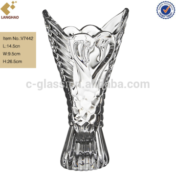 Transparent Glass Flower Swan Vase
