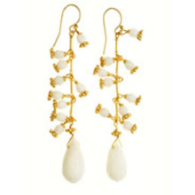 White and gold drop earring clearance drop earring with crystals