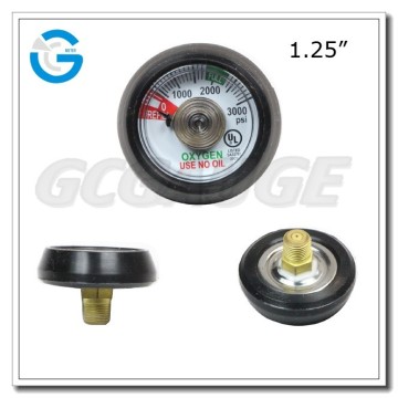 1.25 inch stainless steel Medical Oxygen Tank Regulator pressure gauge with UL certification