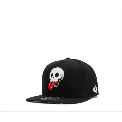 Hip hop embroidered baseball cap with skull