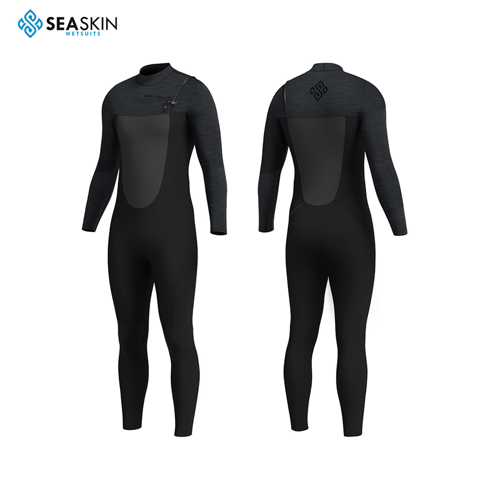 Seaskin Men&#39;s 3/2mm Chest Zip Surfing Wetsuits