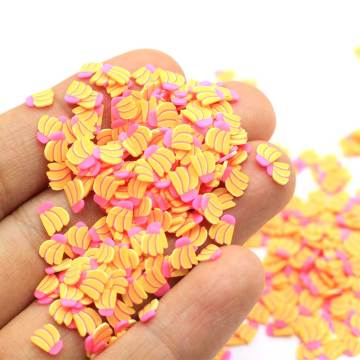 Artificial Rings Banana Shaped Polymer Clay Slice Handmade Craft Work Decoration Mini Soft Slice Nail Arts Decor