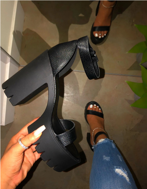 S002 Women's Shoes 2020 Summer New High Heels Fashion Large Size Women's Sandals