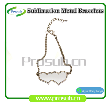 sublimation heart metal bracelets