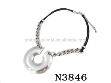 Statement Necklace, Fashion Antique Silver Necklace, Alloy Disk Charm Jewelry Necklace N3846