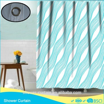 polyester printing light green stripes shower curtains bright