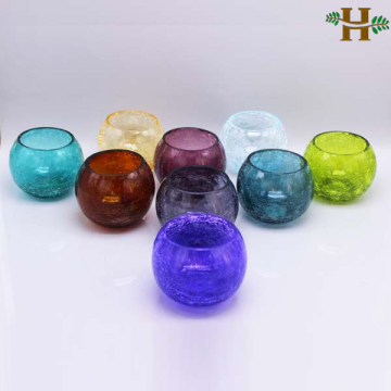 Hebei Baoding Hot Sale Handmade Crackled Glass Ball Vase