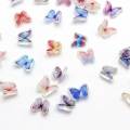 Hot Fashion 100Pcs / Bag Resin Nail Butterfly 3D Manicure Art Decal Butterfly Charm 8MM 3D Resin Butterfly Nail Art Διακοσμήσεις