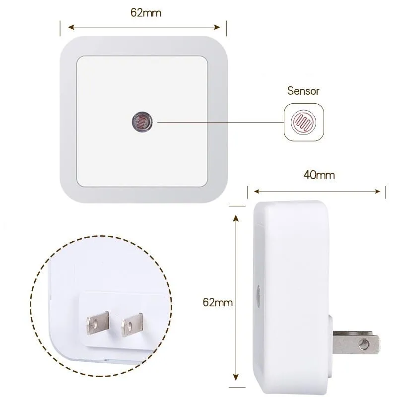 Smart LED Night Light with Dusk to Dawn Sensor, Daylight White