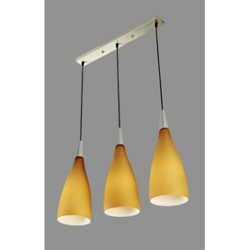 3-light yellow glass shade pendant lamp modern hanging lights