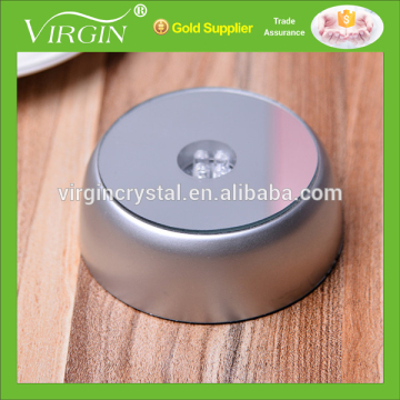 Round led battery light base led crystal light base with mirro top