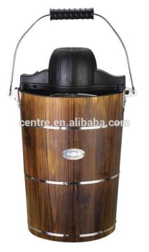 Wooden bucket Ice Cream Maker / 6 quart / Hard ice cream / Manual ice cream machine